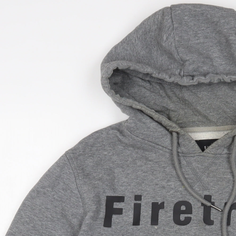 Firetrap Mens Grey Cotton Pullover Hoodie Size M - Logo