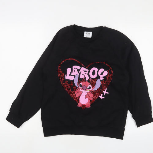 Stitche Girls Black Cotton Pullover Sweatshirt Size 11-12 Years Pullover