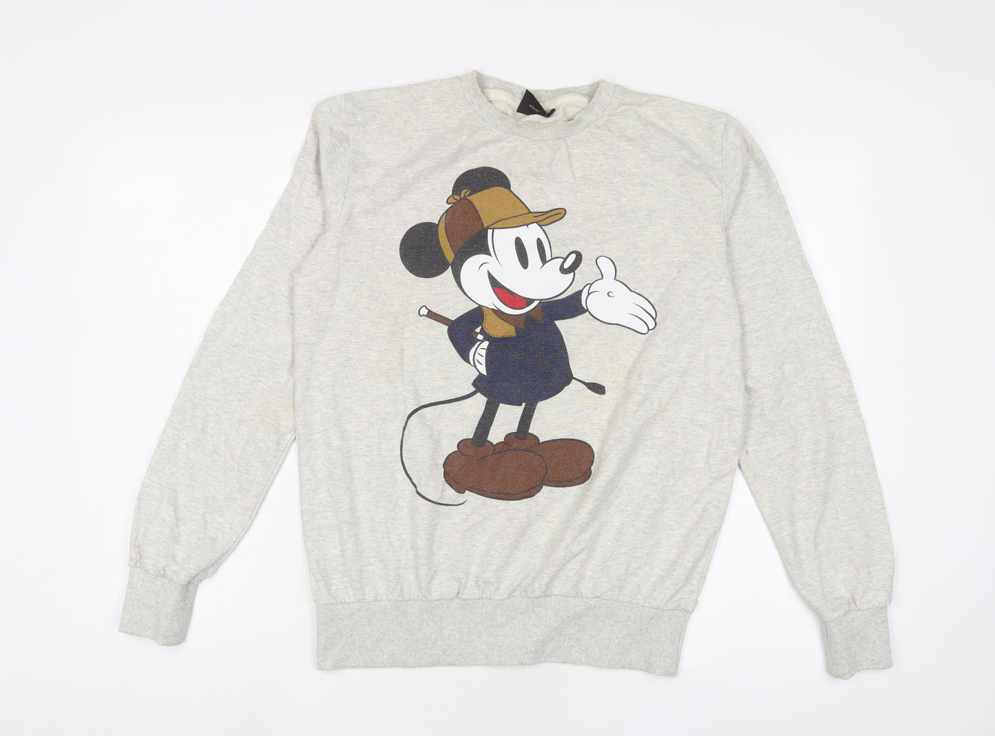 Disney Womens Grey Cotton Pullover Sweatshirt Size M Pullover - Mickey Mouse