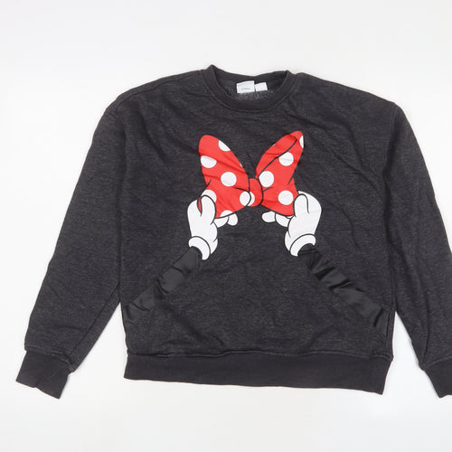 Disney Womens Grey Cotton Pullover Sweatshirt Size XS Pullover - Minnie Mouse