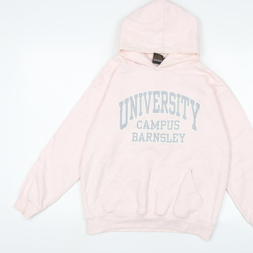 Barnsley University Womens Pink Cotton Pullover Hoodie Size S Pullover