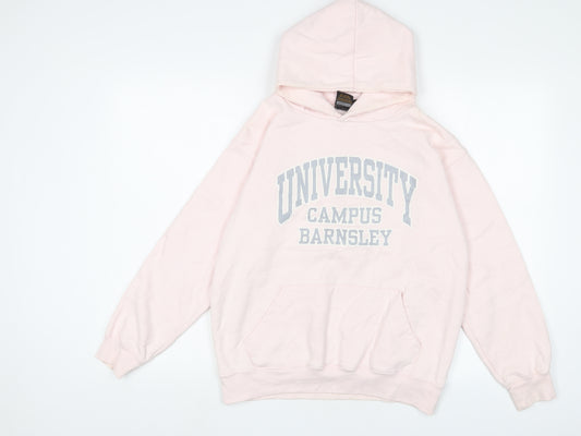 Barnsley University Womens Pink Cotton Pullover Hoodie Size S Pullover