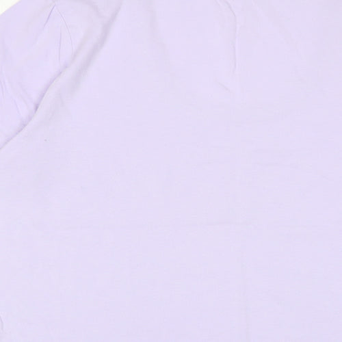Lands' End Womens Purple Cotton Basic T-Shirt Size M Scoop Neck