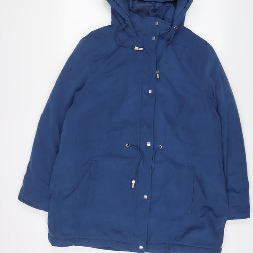 Bonmarché Womens Blue Quilted Coat Size 16 Zip
