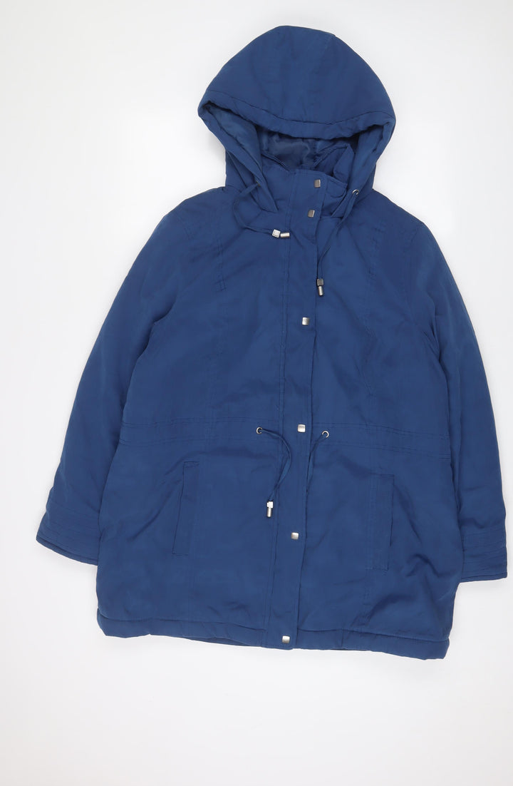 Bonmarché Womens Blue Quilted Coat Size 16 Zip