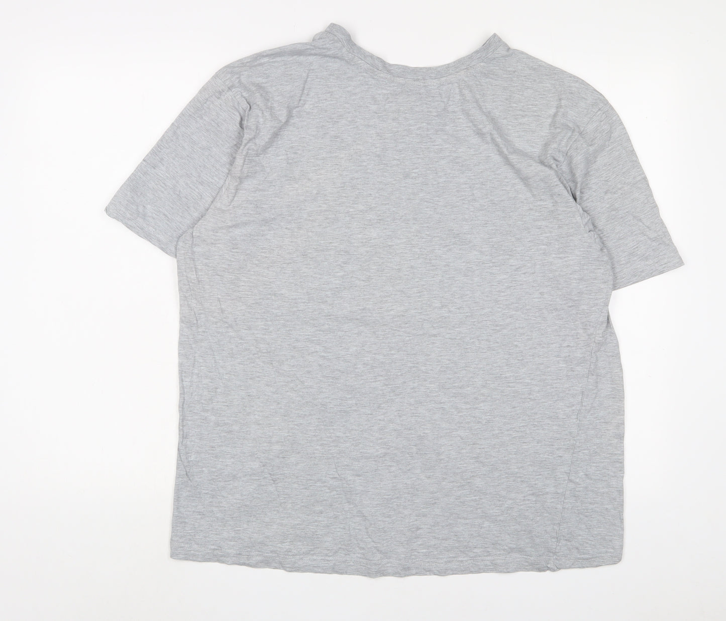 Donnay Mens Grey Cotton T-Shirt Size 2XL V-Neck