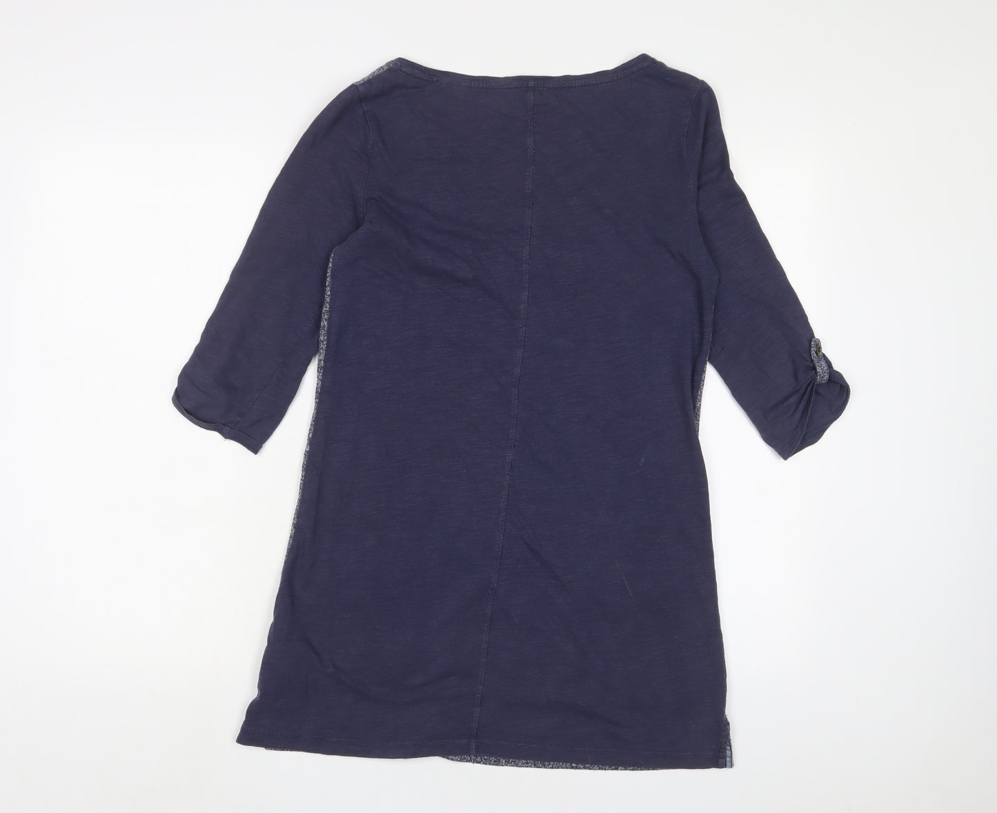 White Stuff Womens Blue Cotton A-Line Size 10 Crew Neck Pullover