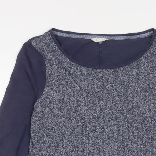 White Stuff Womens Blue Cotton A-Line Size 10 Crew Neck Pullover