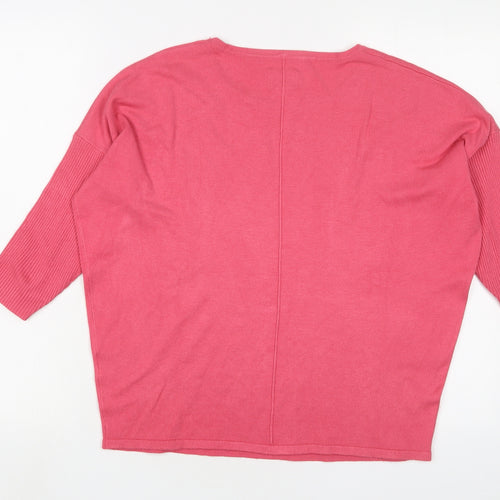 Saint Tropez Clothing Womens Pink Roll Neck Viscose Pullover Jumper Size S