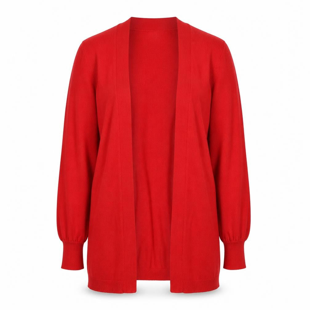 Monsoon Womens Red V-Neck Viscose Cardigan Jumper Size S - Open