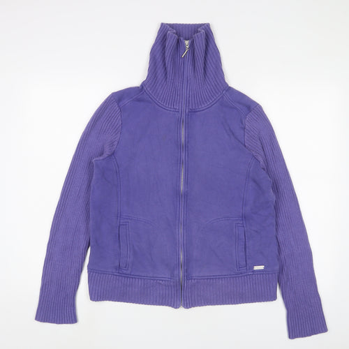 Maine Womens Purple Cotton Full Zip Sweatshirt Size 16 Zip