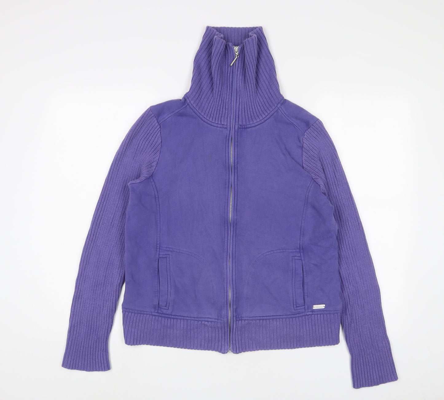 Maine Womens Purple Cotton Full Zip Sweatshirt Size 16 Zip