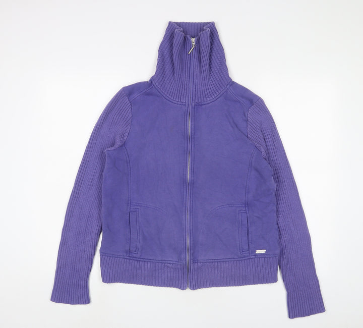 Maine Womens Purple Cotton Full Zip Sweatshirt Size 16 Zip