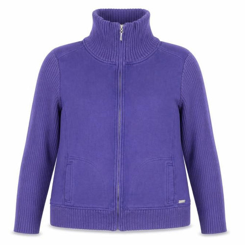 Maine Womens Purple Cotton Full Zip Sweatshirt Size 16 Zip
