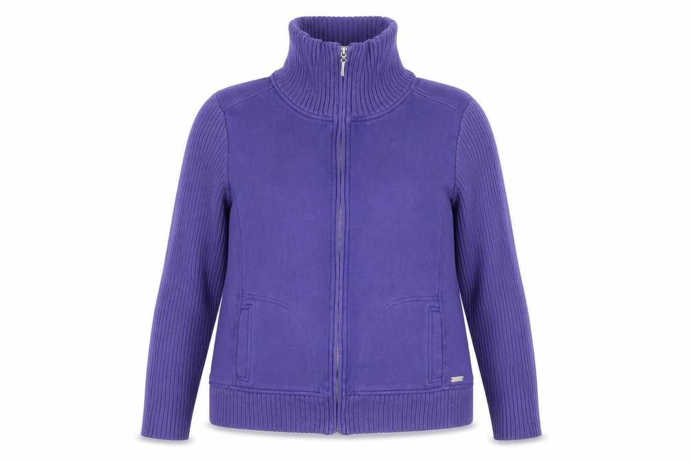 Maine Womens Purple Cotton Full Zip Sweatshirt Size 16 Zip