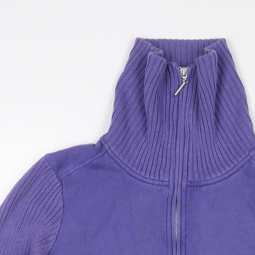 Maine Womens Purple Cotton Full Zip Sweatshirt Size 16 Zip