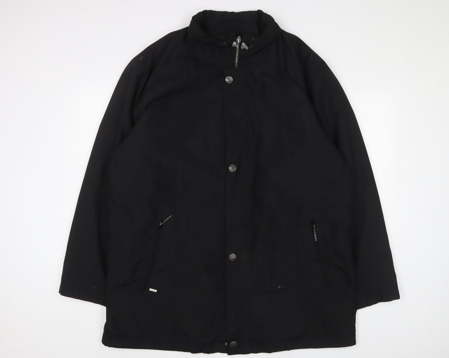 Bugatti Womens Black Quilted Coat Size XL Zip