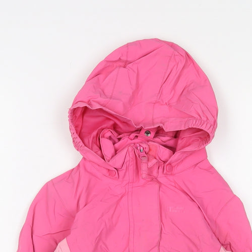 Mountain Warehouse Girls Pink Basic Coat Coat Size 5-6 Years Zip