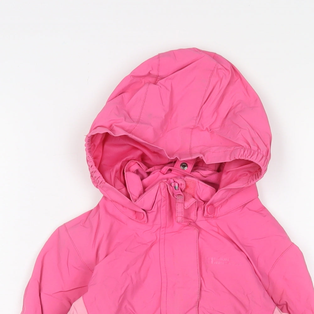 Mountain Warehouse Girls Pink Basic Coat Coat Size 5-6 Years Zip