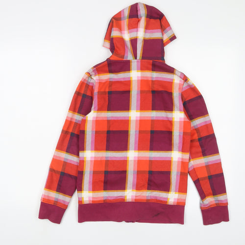 Yigga Girls Multicoloured Plaid Cotton Full Zip Hoodie Size 11-12 Years Pullover