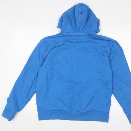 Timberland Mens Blue Cotton Pullover Hoodie Size L - Logo