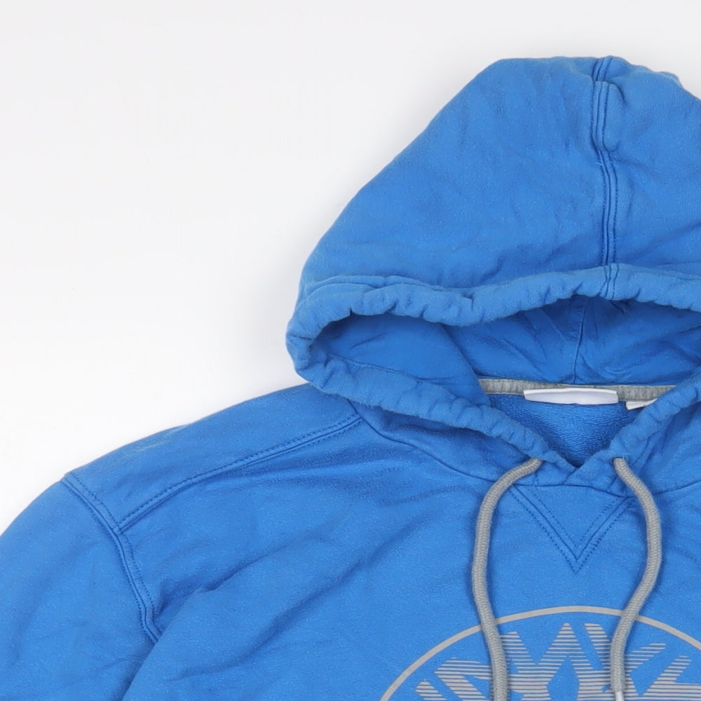 Timberland Mens Blue Cotton Pullover Hoodie Size L - Logo