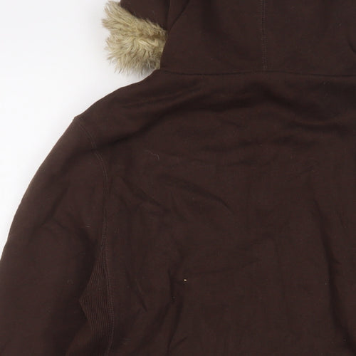 Eivissa Womens Brown Cotton Full Zip Hoodie Size L Zip