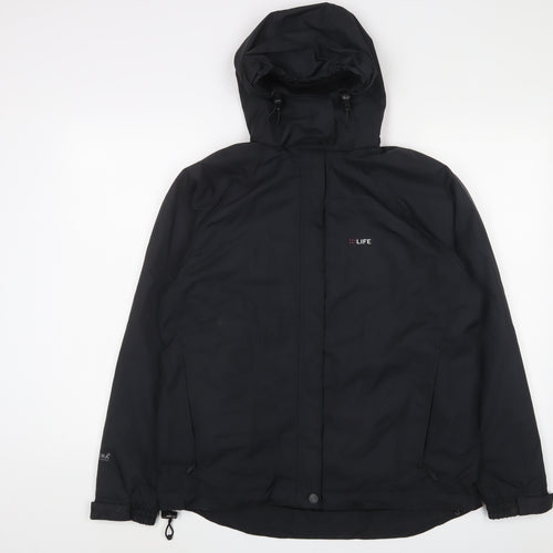 LIFE Womens Black Jacket Coat Size 12 Zip