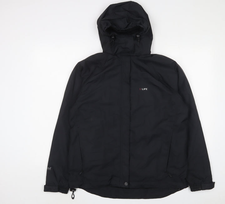 LIFE Womens Black Jacket Coat Size 12 Zip