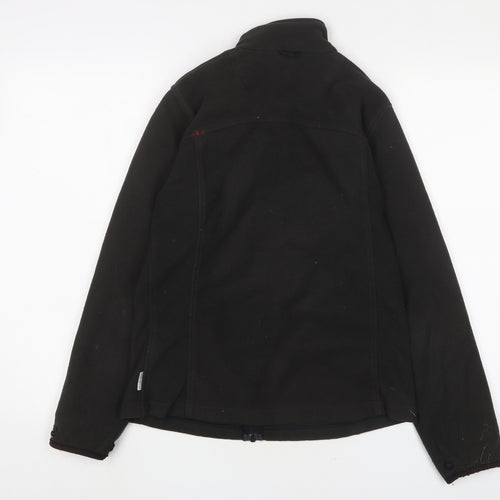 DECATHLON Womens Black Jacket Size M Zip - Logo, Embroidered