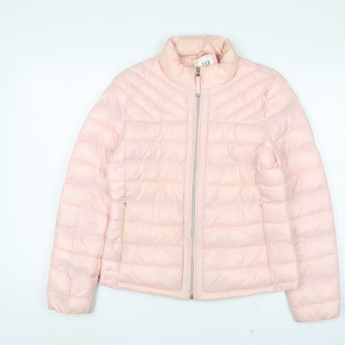 Gap Womens Pink Puffer Jacket Jacket Size M Zip - Zip Pockets