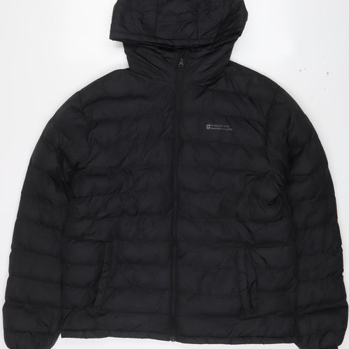 Mountain Warehouse Mens Black Quilted Coat Size L Zip - Logo