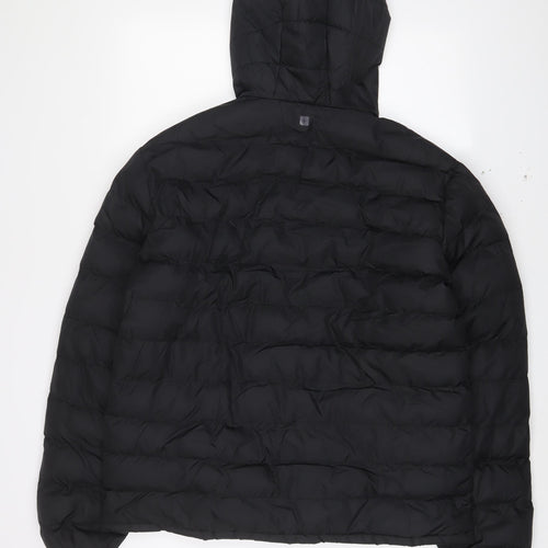 Mountain Warehouse Mens Black Quilted Coat Size L Zip - Logo