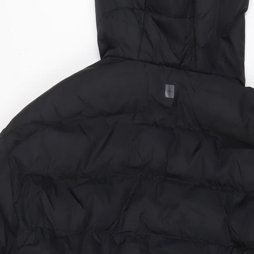 Mountain Warehouse Mens Black Quilted Coat Size L Zip - Logo