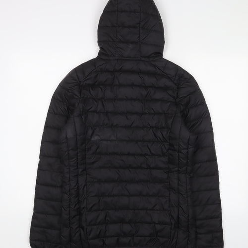 ellesse Womens Black Puffer Jacket Jacket Size 10 Zip - Logo, Embroidered