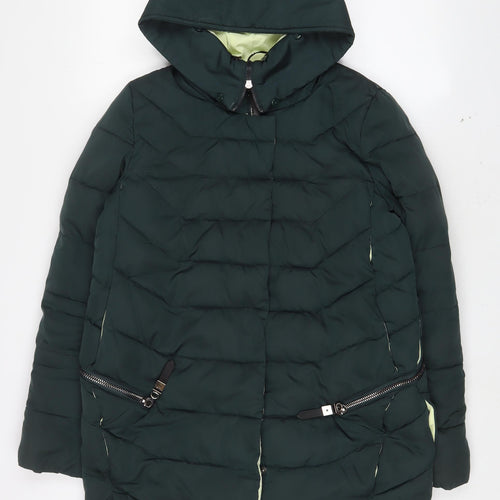PEERCAT Womens Green Quilted Coat Size M Zip - Zip Pockets