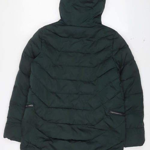 PEERCAT Womens Green Quilted Coat Size M Zip - Zip Pockets