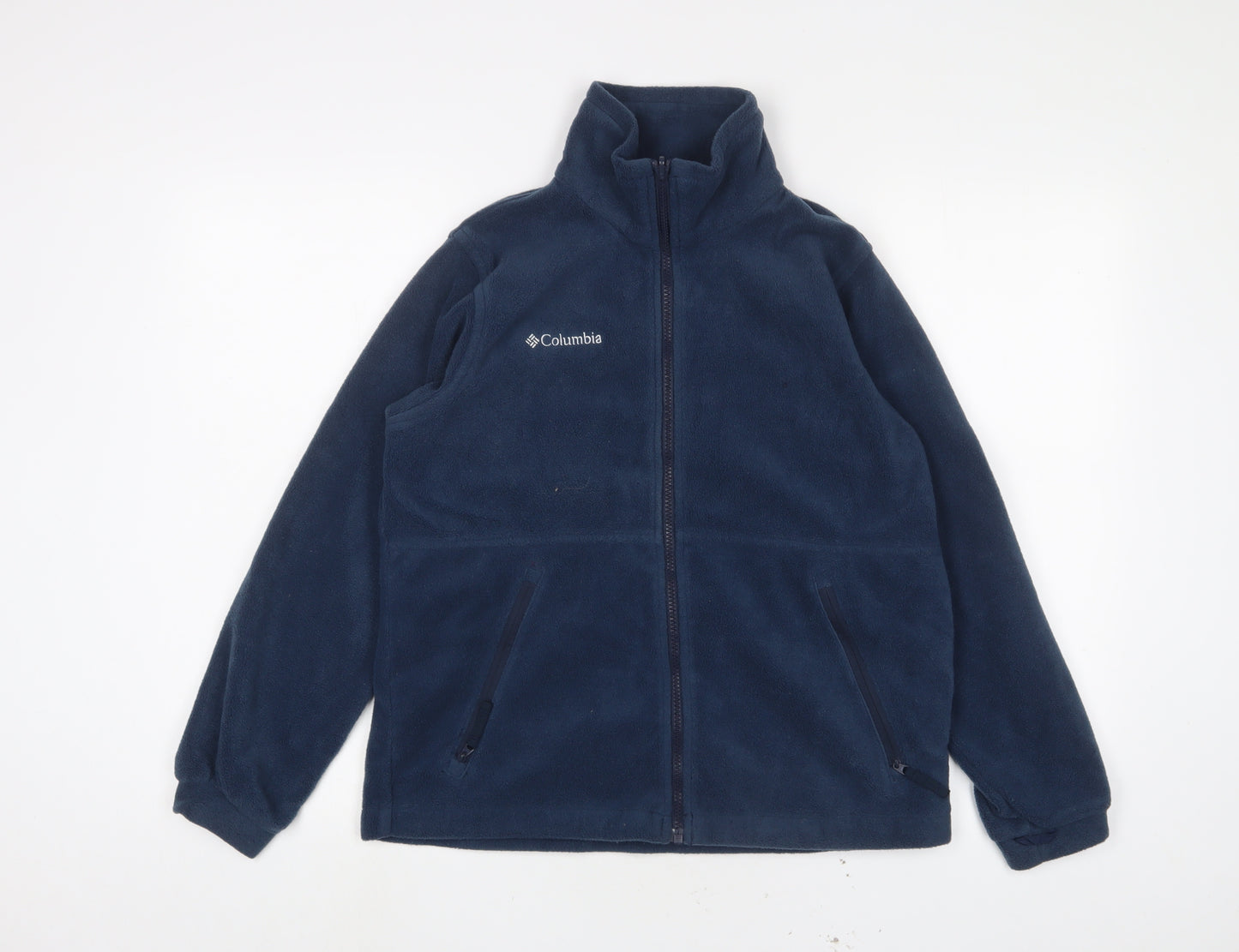 Columbia Boys Blue Jacket Size 14-15 Years Zip - Logo, Embroidered