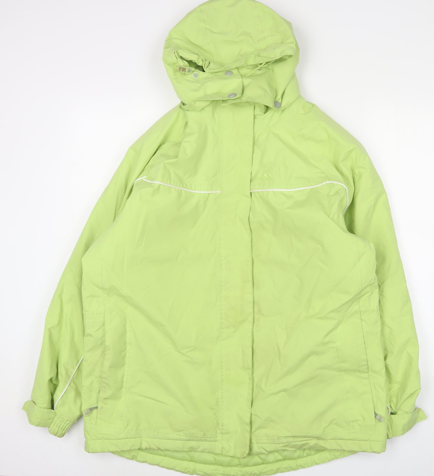 Trespass Womens Green Rain Coat Coat Size 16 Zip - Logo, Embroidered