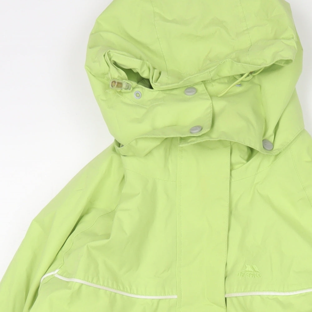 Trespass Womens Green Rain Coat Coat Size 16 Zip - Logo, Embroidered