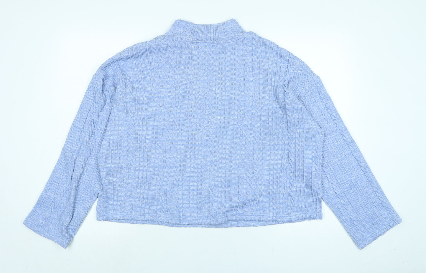 New Look Womens Blue Mock Neck Polyester Pullover Jumper Size L