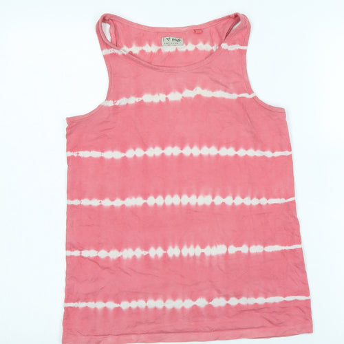 NEXT Girls Pink Cotton Basic Tank Size 12 Years Scoop Neck