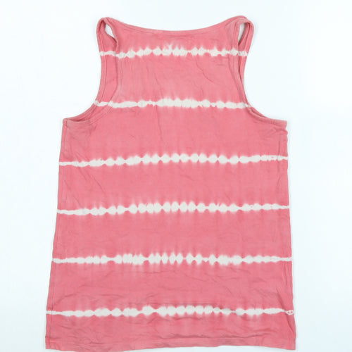 NEXT Girls Pink Cotton Basic Tank Size 12 Years Scoop Neck