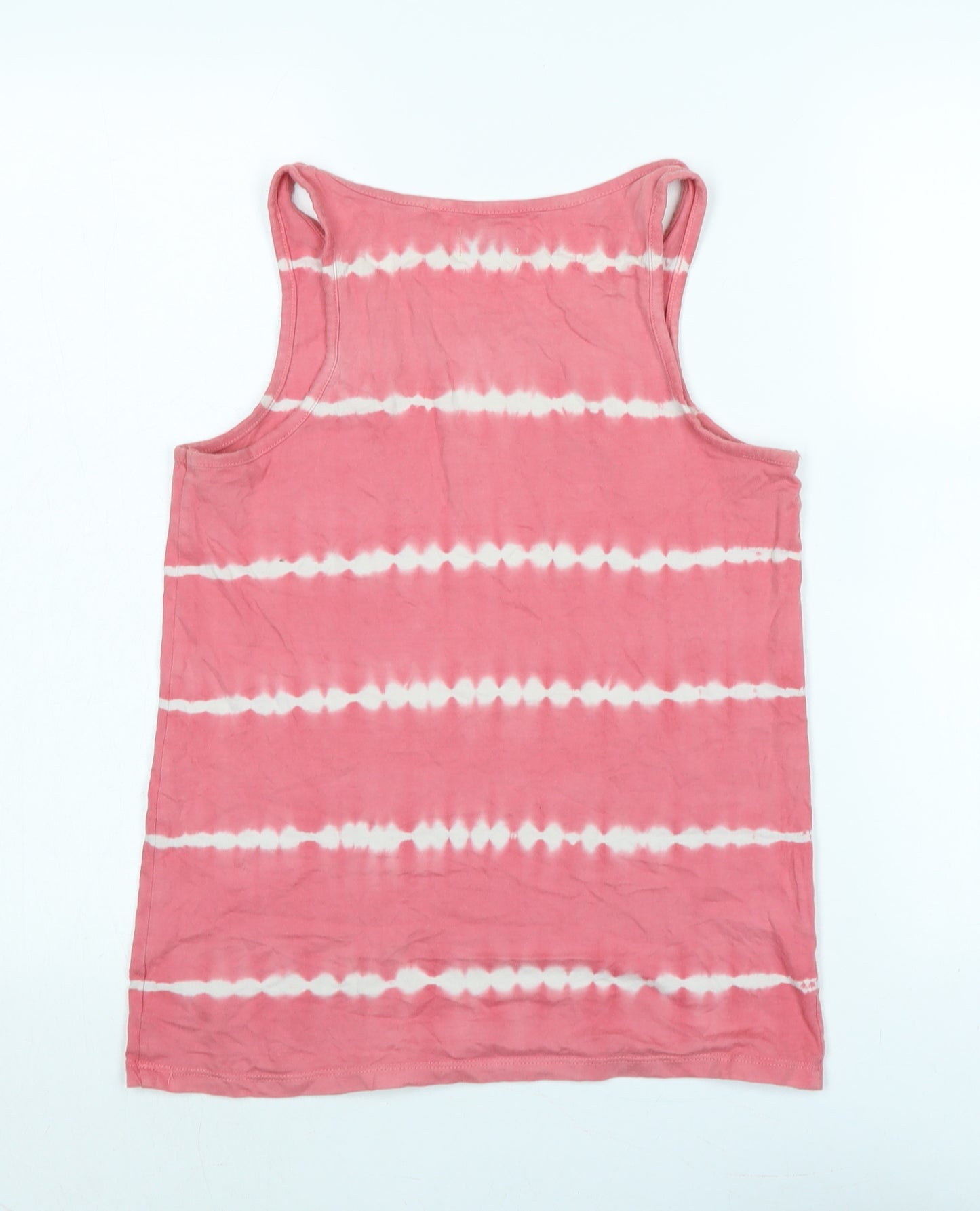 NEXT Girls Pink Cotton Basic Tank Size 12 Years Scoop Neck