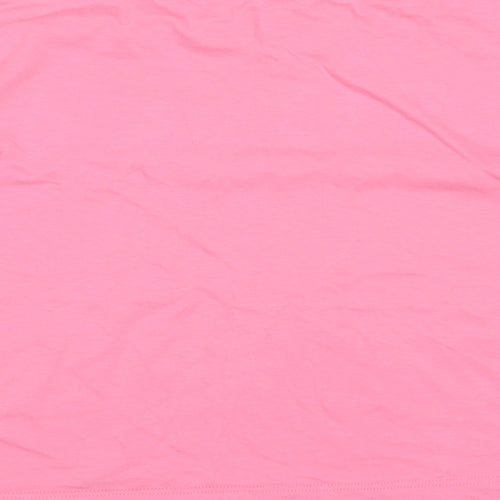 River Island Womens Pink Cotton Basic T-Shirt Size 8 Crew Neck