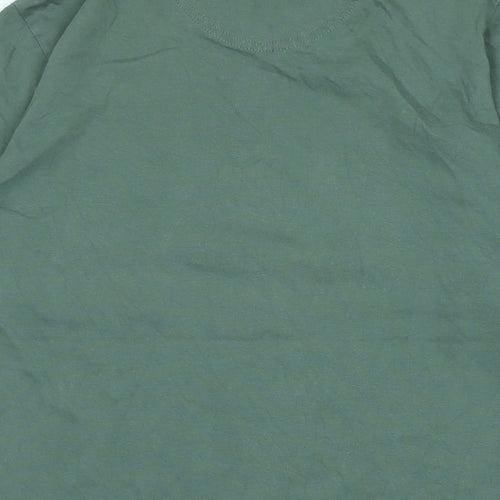 John Lewis Mens Green Cotton T-Shirt Size M Crew Neck