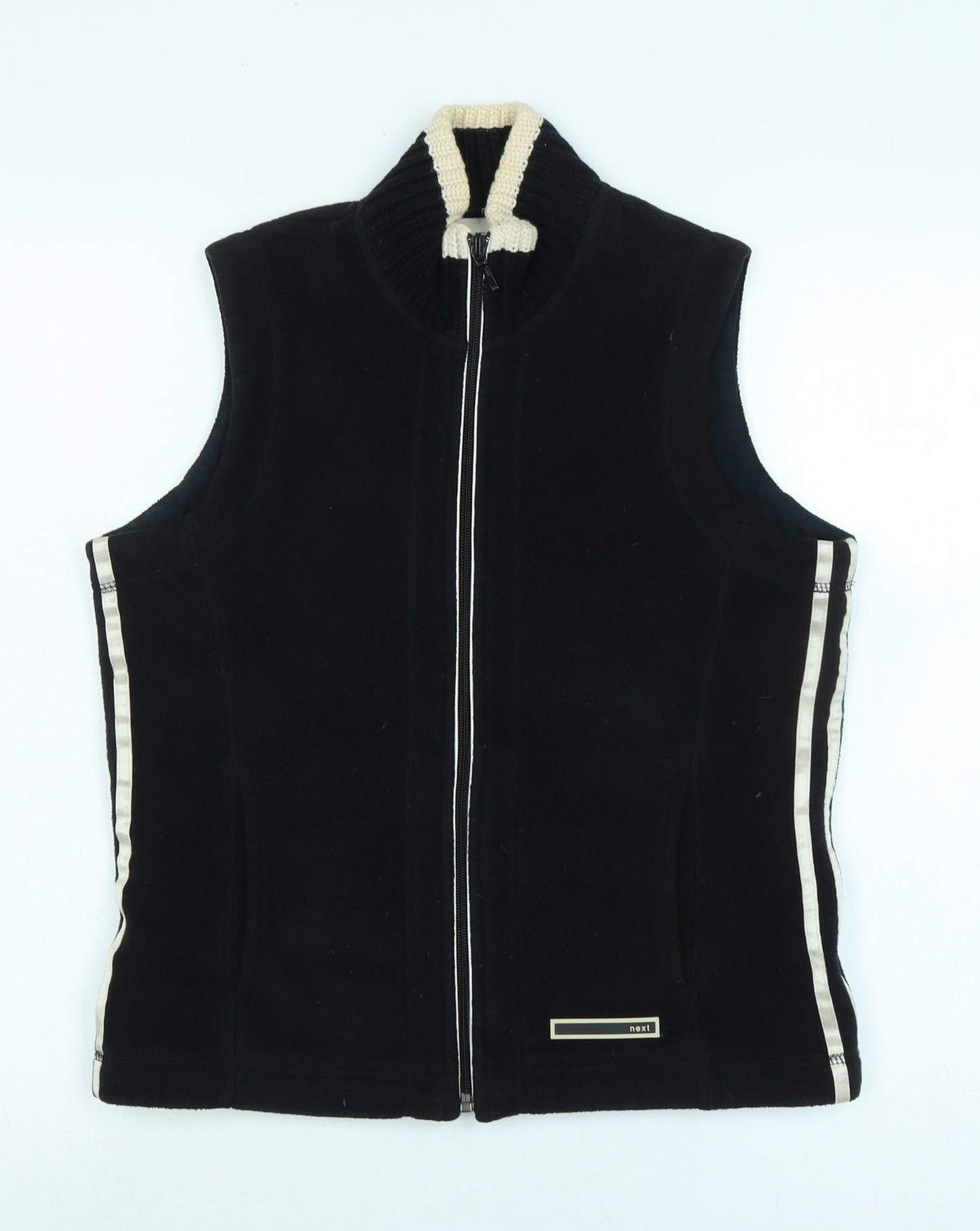 Next Womens Black Gilet Waistcoat Size 12 Zip
