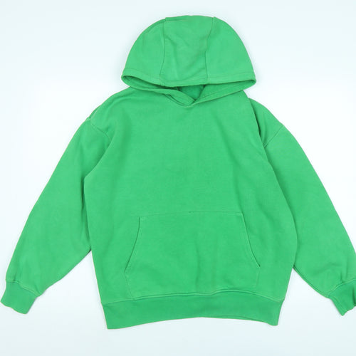 Zara Womens Green Polyester Pullover Hoodie Size S
