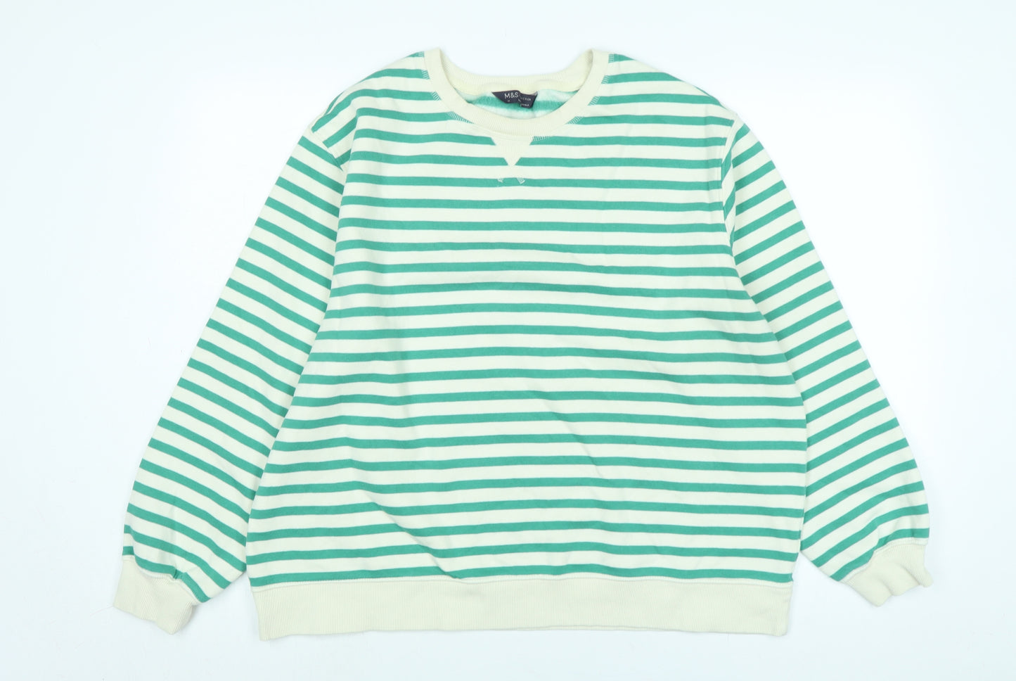 Marks and Spencer Womens Green Polyester Pullover Sweatshirt Size 18