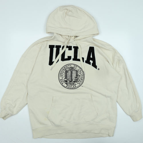 H&M Mens Beige Polyester Pullover Hoodie Size S - Logo - UCLA - The University of California